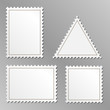 Vector set of blank postage stamps isolated