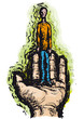 uomo sulla mano