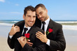Two gay men in wedding