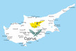 Cyprus country colored by national flag