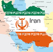 Iran country colored by national flag