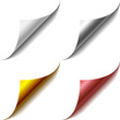 Photo : Vector set of bent page corners. One matt and three glossy.