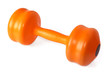 Foto: orange dumbell isolated orange dumbell isolated