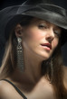 Woman with black hat #01