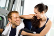 Young couple in the gym