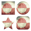 set of 4 grunge flag buttons of greenland set of 4 grunge flag buttons of greenland