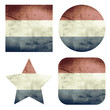 set of 4 grunge flag buttons of holland