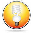 Energy saving lightbulb orange icon