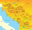 Vector color map of Balkan region