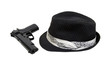 Black Fedora and gun