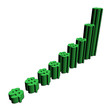 abstract growth dollar symbols graph