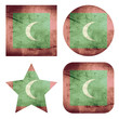 set of grunge flag buttons of maldives