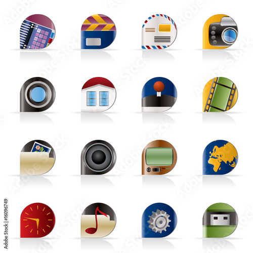 Head Phone Sets on Internet  Computer And Mobile Phone Icons   Vector Icon Set    Stoyan