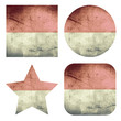 set of grunge flag buttons of monaco