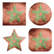 set of 4 grunge flag buttons of morocco