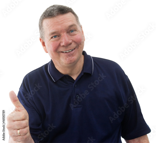 Photo: Looks good to me! Portrate of mature man, isolated on white Looks good to me! Portrate of mature man, isolated on white