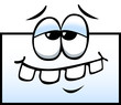 Comic-Briefumschlag, schiefe Zähne Comic-Briefumschlag, schiefe Zähne