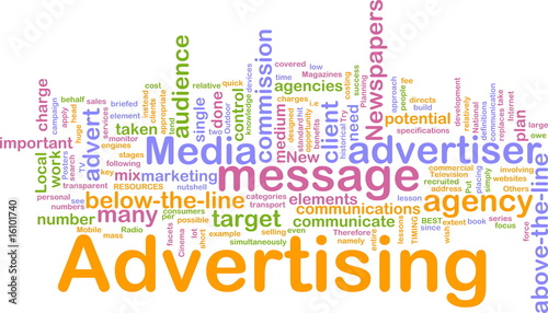 Illustration: Advertising word cloud Advertising word cloud