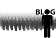Vector: BLOG audience many readers by one blogger BLOG audience many readers by one blogger