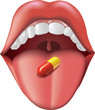 Vector: Pill on Tongue Pill on Tongue