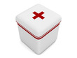 First aid box isolated on white background First aid box isolated on white background