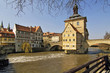 Germany, Bavaria, Upper Franconia, Bamberg, historical buildibgs at river