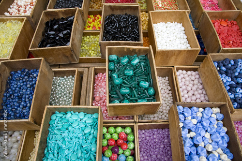 Photo: France, Paris, Market stall with buttons France, Paris, Market stall with buttons