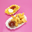 Fried prawns and french fries