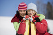 Two girls wearing anoraks, portrait
