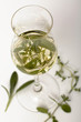 Cocktail with oregano and thyme, close-up