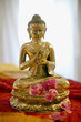 Brass Buddha statue, close-up