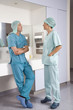 Surgeons in washing room
