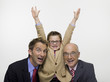 Grandson (8-9) grandfather and son wearing business cloth, portrait