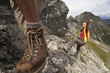 Austria, Salzburger Land, couple mountain climbing