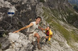 Austria, Salzburger Land, couple mountain climbing