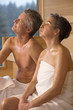 Mature couple in sauna