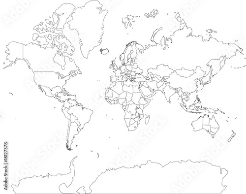  Available: Vector images scale to any size. Weltkarte World Map OUTLINE