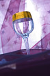 White alcoholic drink in crystal glass