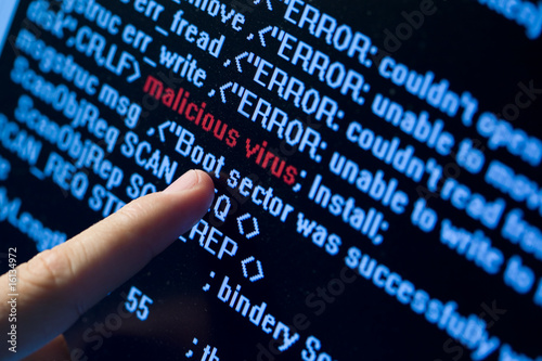 Photo: Virus in program code Virus in program code