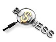 business text with dollar and magnifier business text with dollar and magnifier