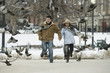 Couple running in the park