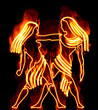 Collection of zodiac signs engulfed in fire