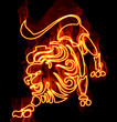 Collection of zodiac signs engulfed in fire