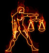 Collection of zodiac signs engulfed in fire
