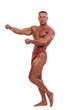 Male body builder demonstrating pose, isolated Male body builder demonstrating pose, isolated