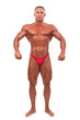 Male body builder demonstrating pose, isolated Male body builder demonstrating pose, isolated