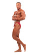 Male body builder demonstrating pose, isolated Male body builder demonstrating pose, isolated