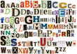 Colorful newspaper alphabet isolated on white Colorful newspaper alphabet isolated on white