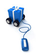 Motorized gift box connected to a mouse Motorized gift box connected to a mouse