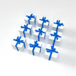 White gift boxes in a square White gift boxes in a square